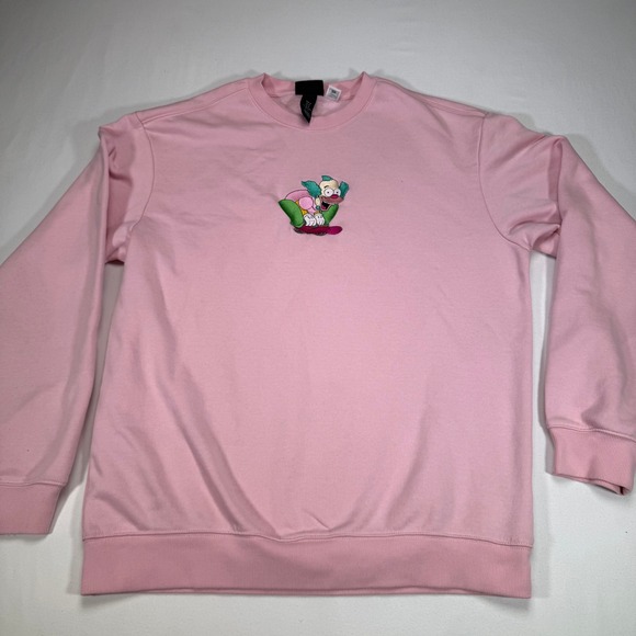 The Simpsons H&M Pink Krusty the Clown Skateboard Graphic Sweatshirt Medium - Picture 1 of 6